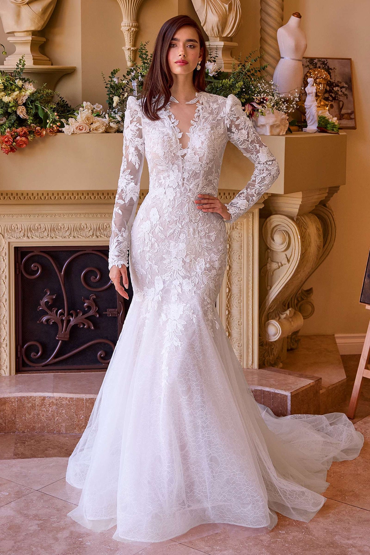 Andrea & Leo WL036 Dress Long Sleeve Lace Mermaid Bridal Gown