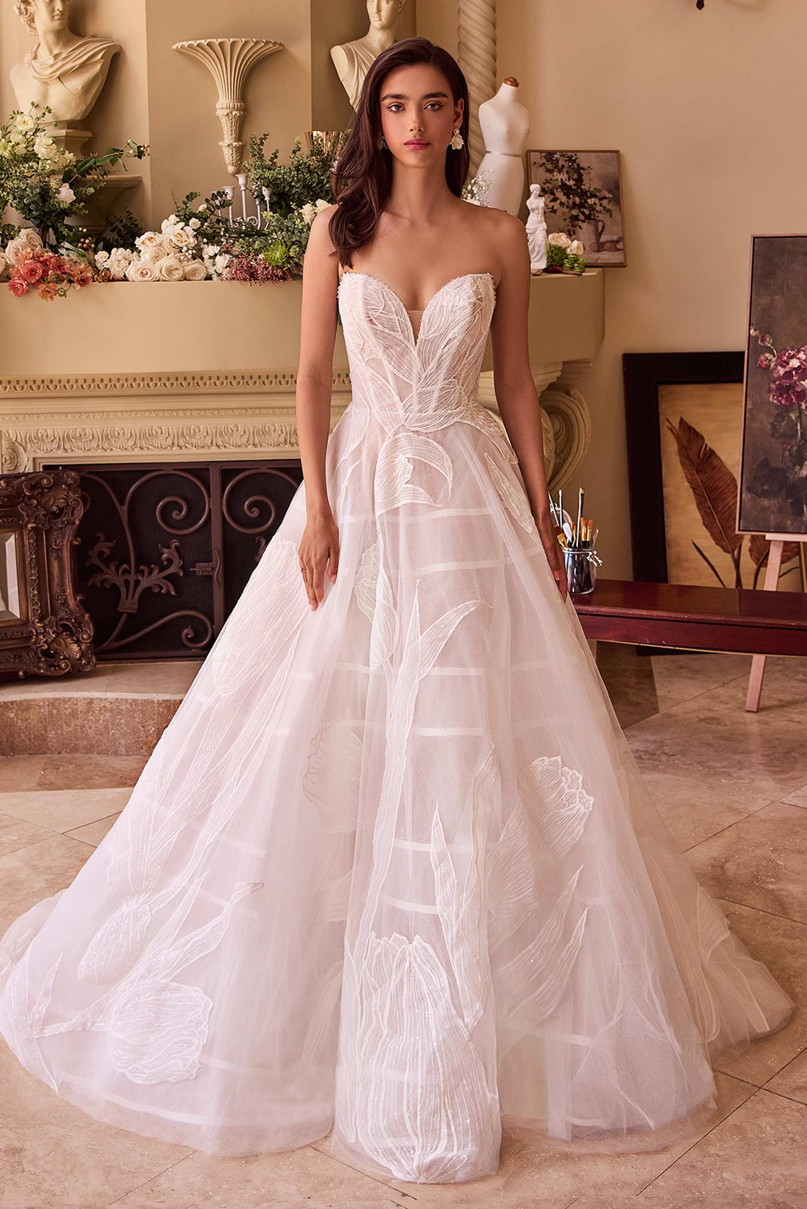Vestido de fiesta de boda bordado con lentejuelas Tullip WL043 de Andrea & Leo