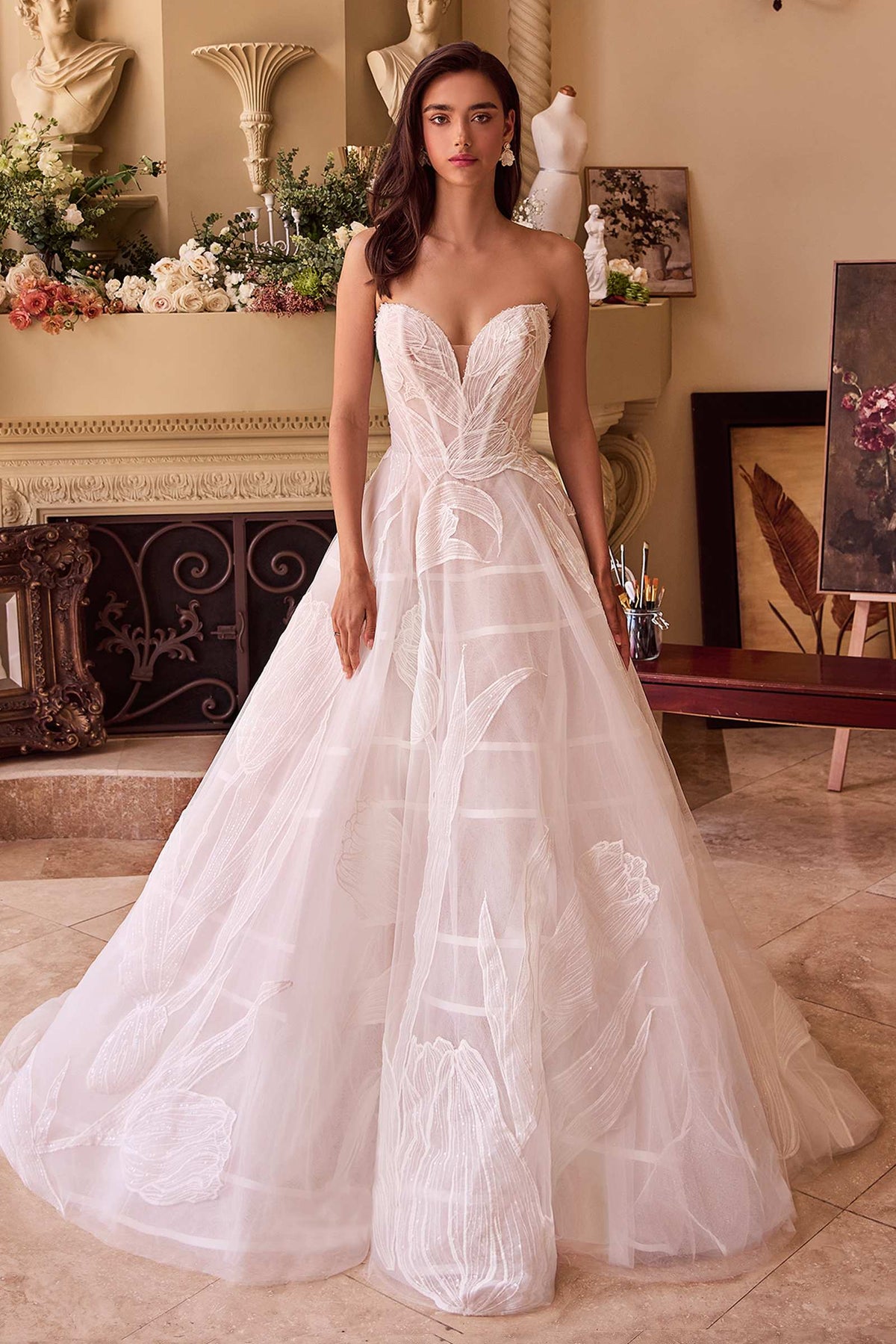 Vestido de fiesta de boda bordado con lentejuelas Tullip WL043 de Andrea & Leo