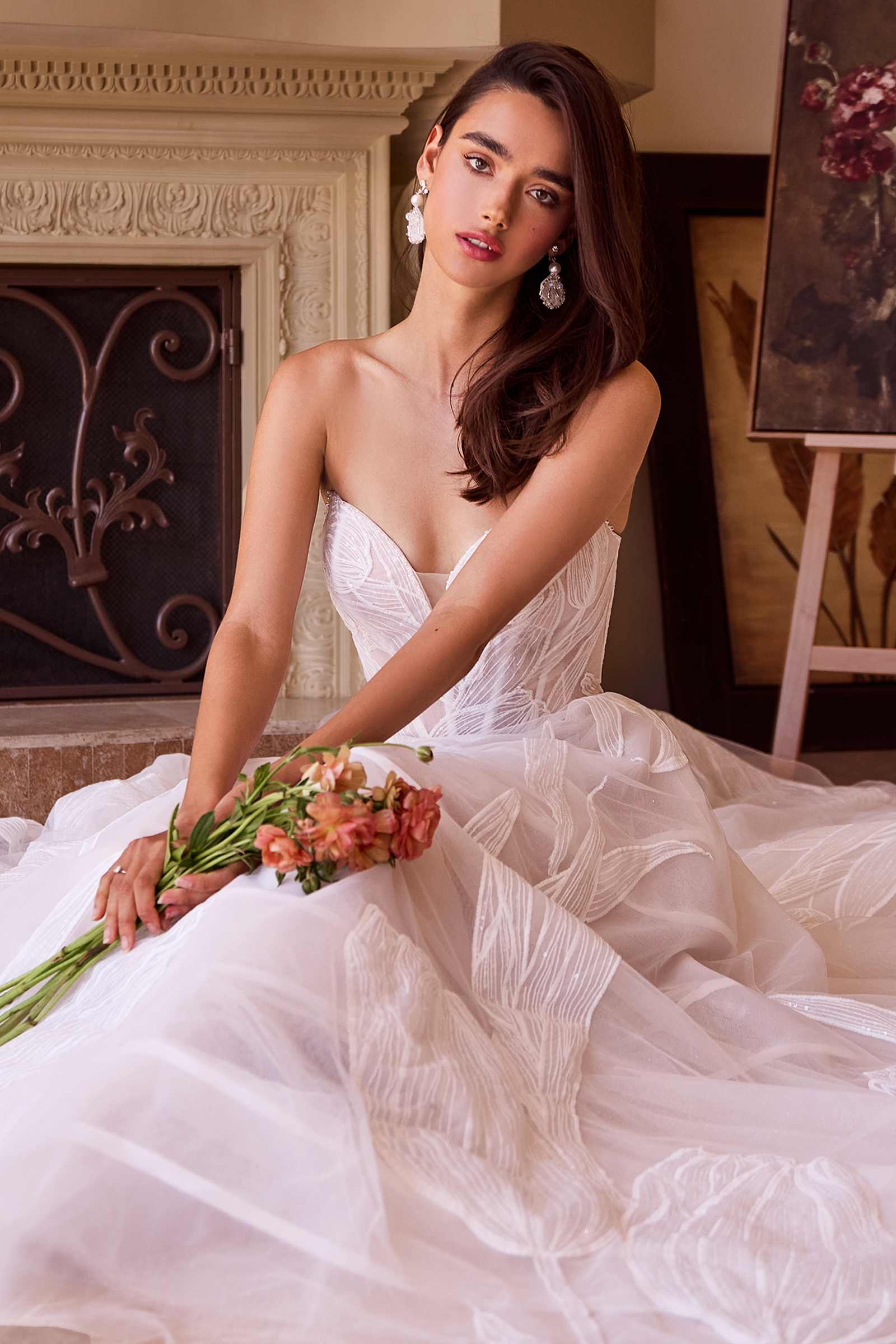 Vestido de fiesta de boda bordado con lentejuelas Tullip WL043 de Andrea & Leo