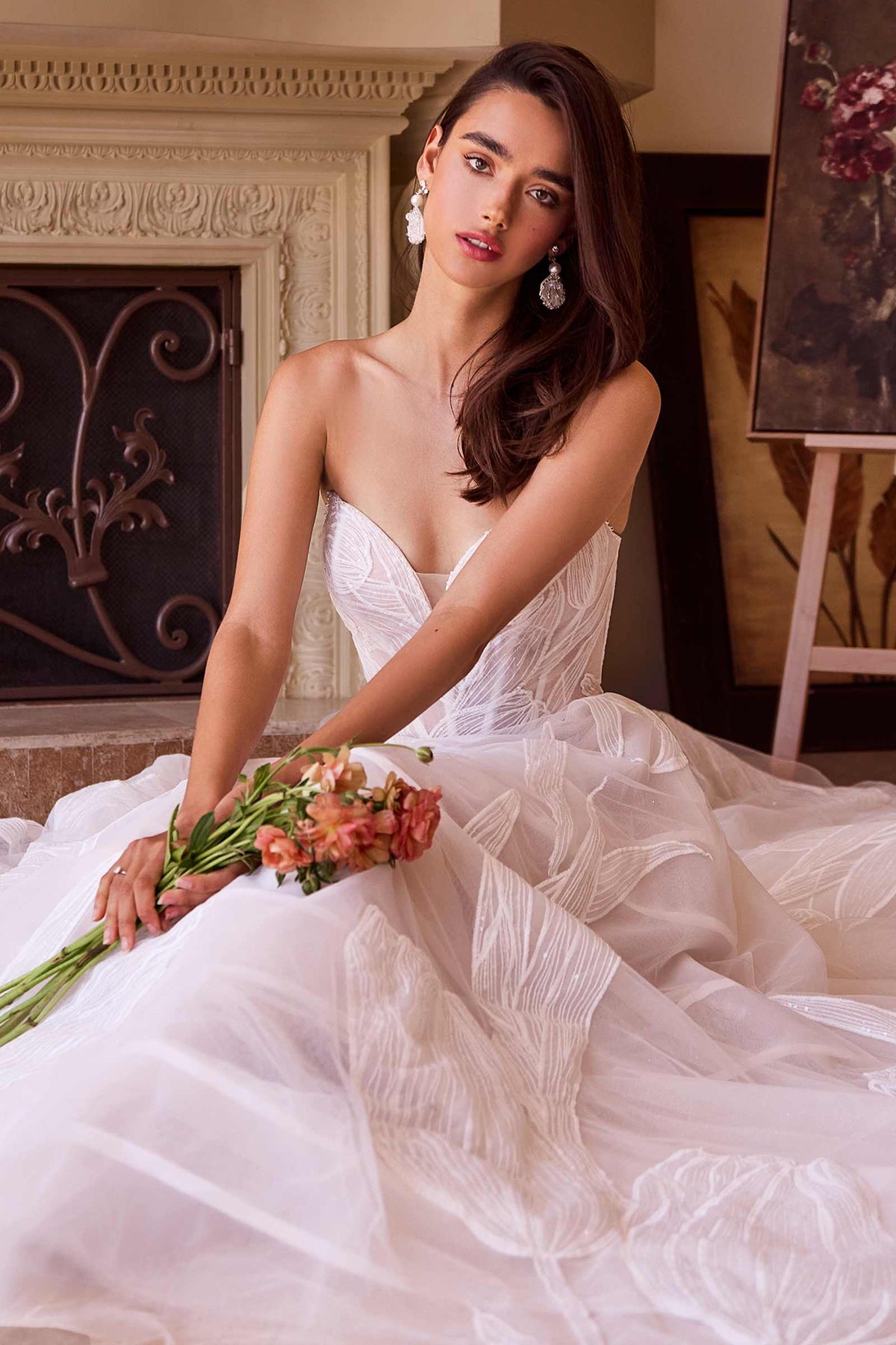 Vestido de fiesta de boda bordado con lentejuelas Tullip WL043 de Andrea & Leo