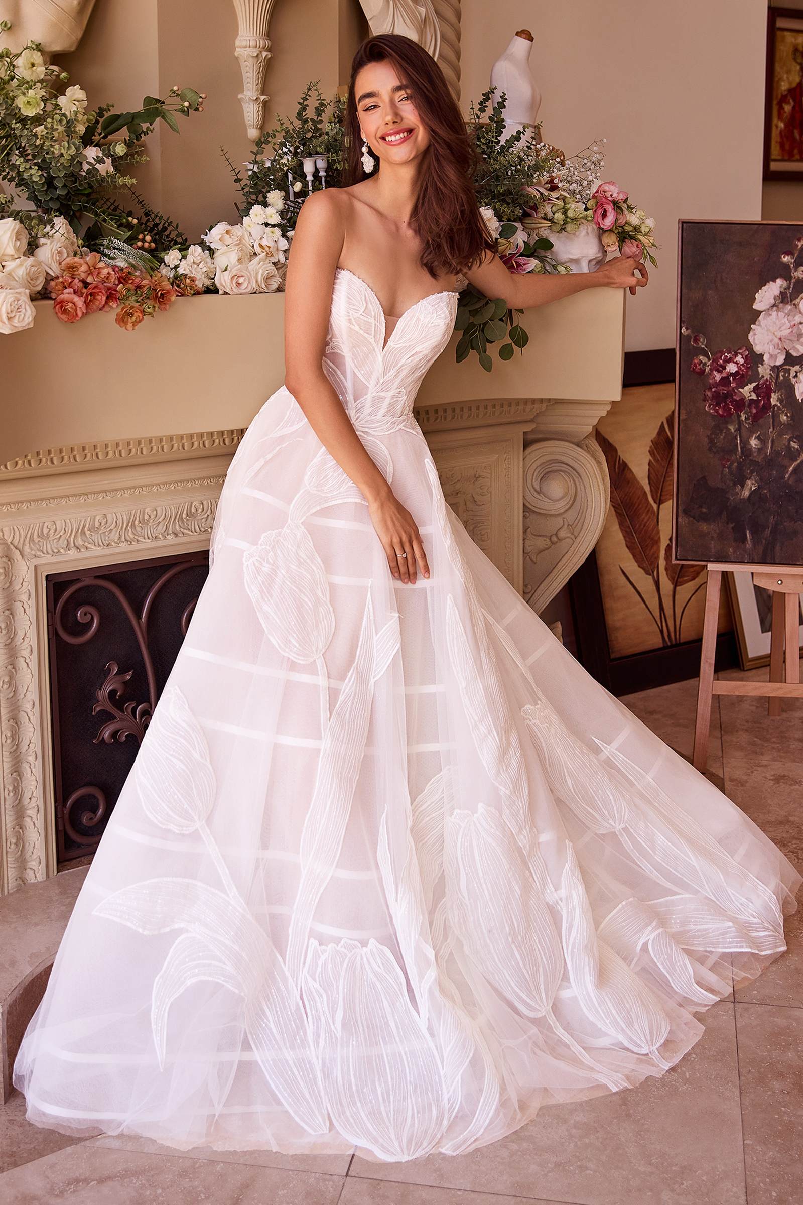 Vestido de fiesta de boda bordado con lentejuelas Tullip WL043 de Andrea & Leo