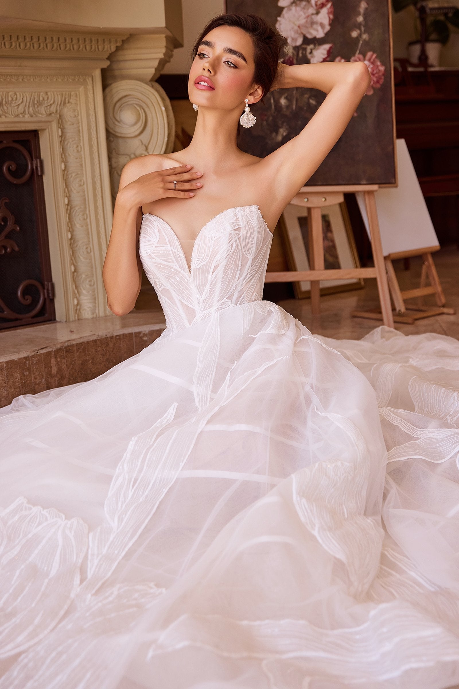 Vestido de fiesta de boda bordado con lentejuelas Tullip WL043 de Andrea & Leo