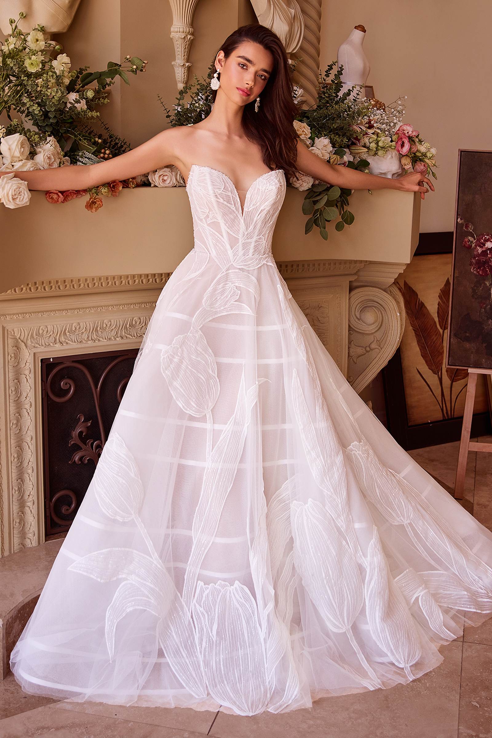Vestido de fiesta de boda bordado con lentejuelas Tullip WL043 de Andrea & Leo