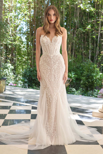 Andrea & Leo WL060 Mermaid Bridal Gown Veil Included