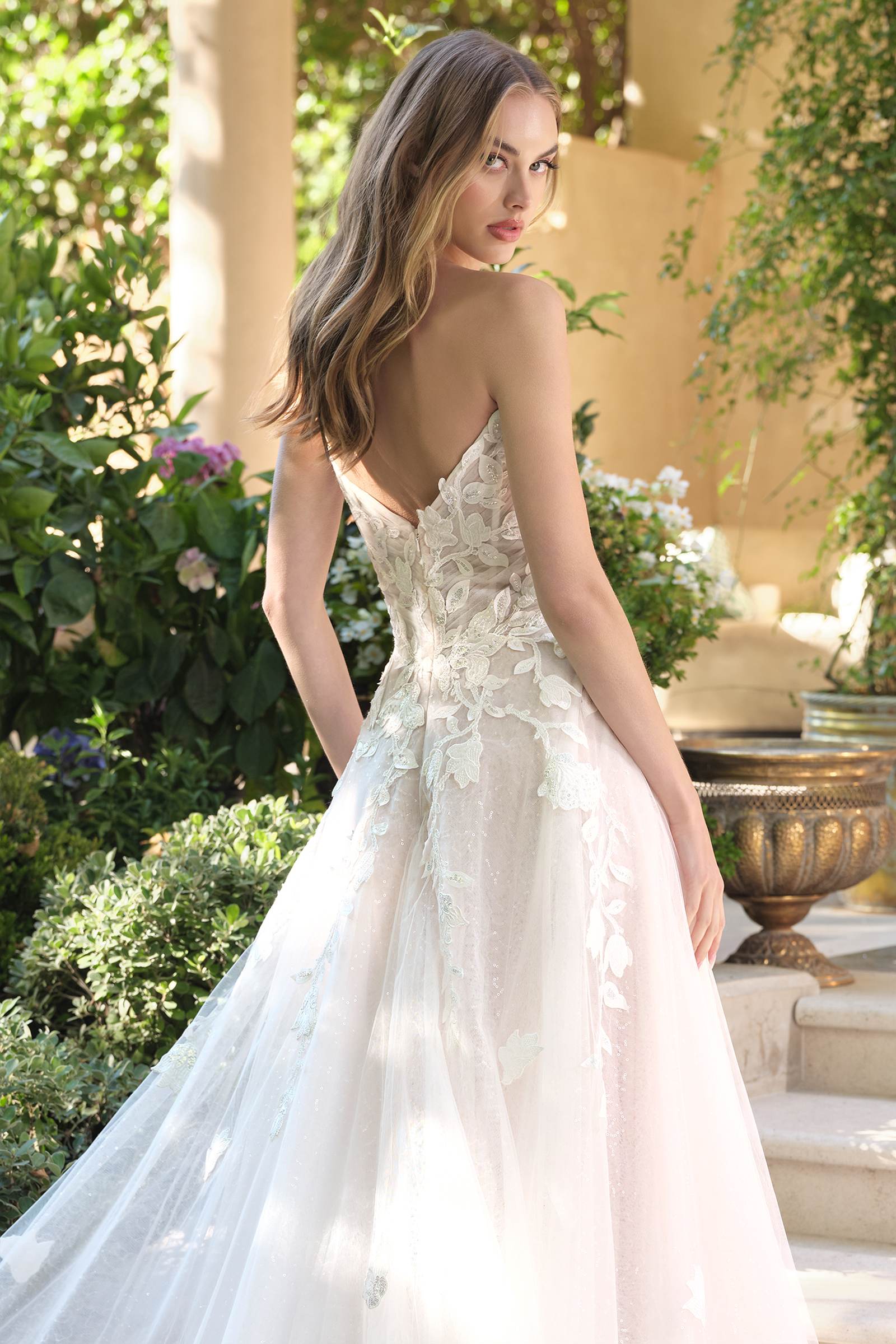 Andrea & Leo WL070 A-Line Strapless Illusion Plunge Neck Wedding Dress