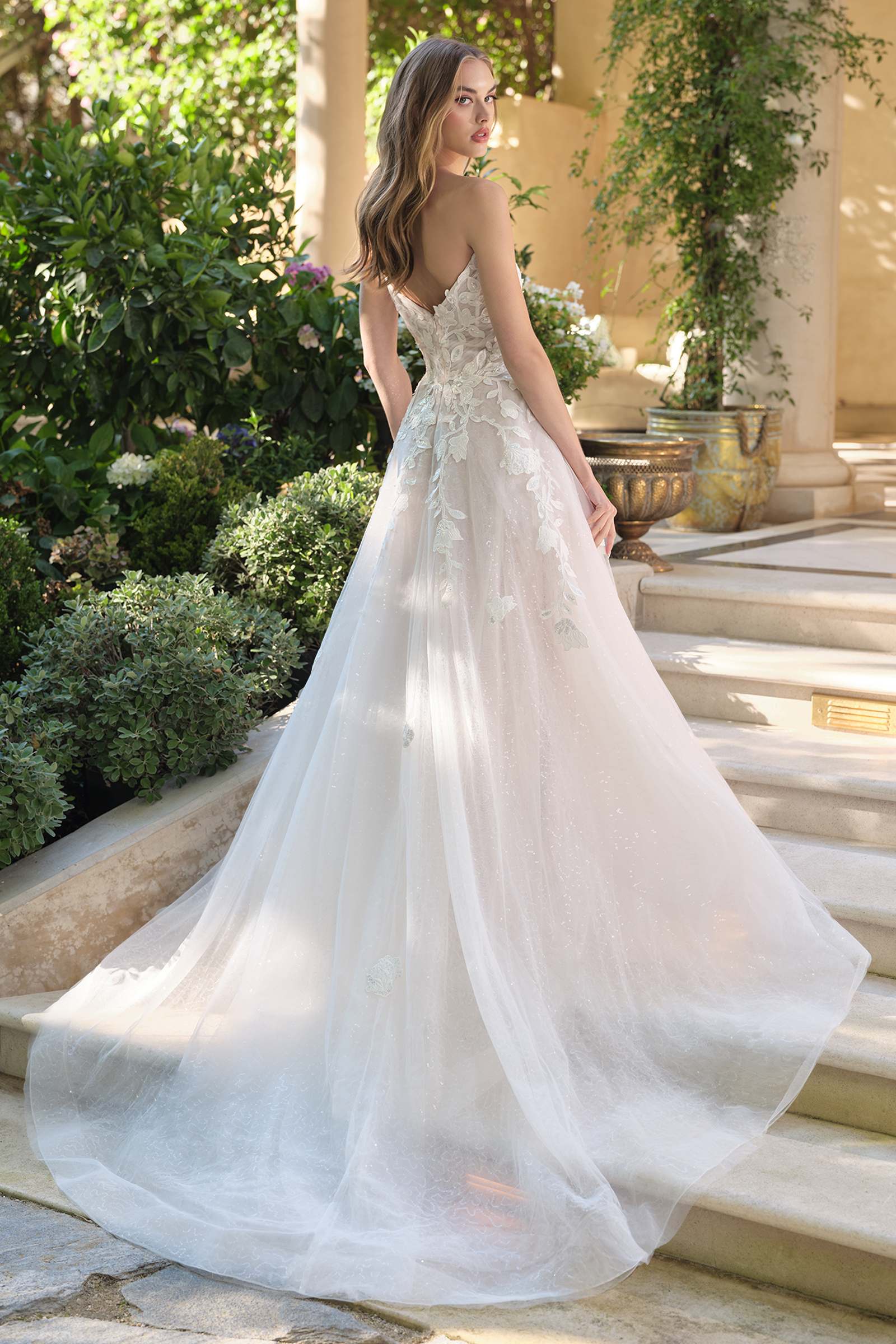Andrea & Leo WL070 A-Line Strapless Illusion Plunge Neck Wedding Dress