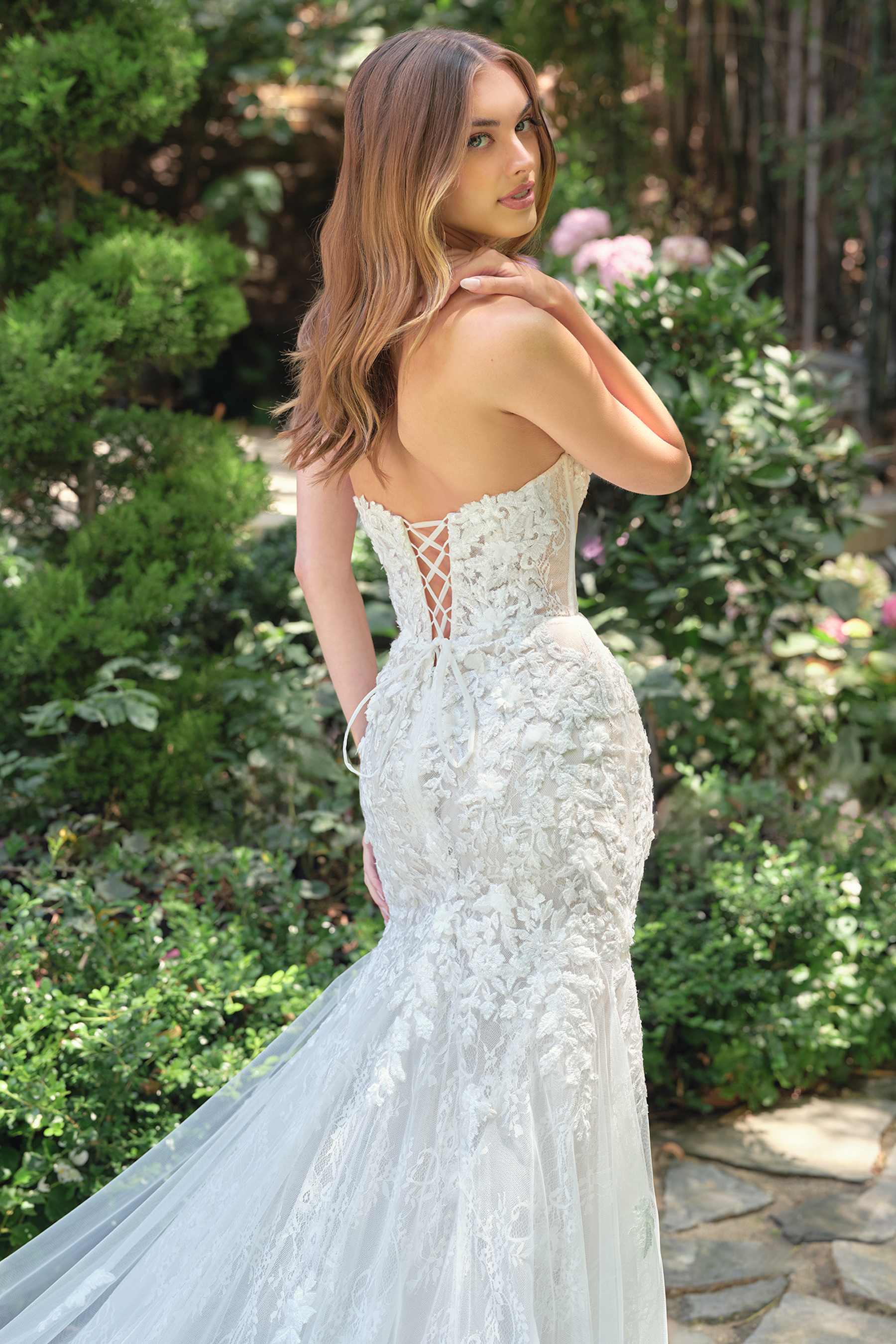 Andrea & Leo WL088 Fitted Mermaid Bridal Gown Strapless Layered Tulle