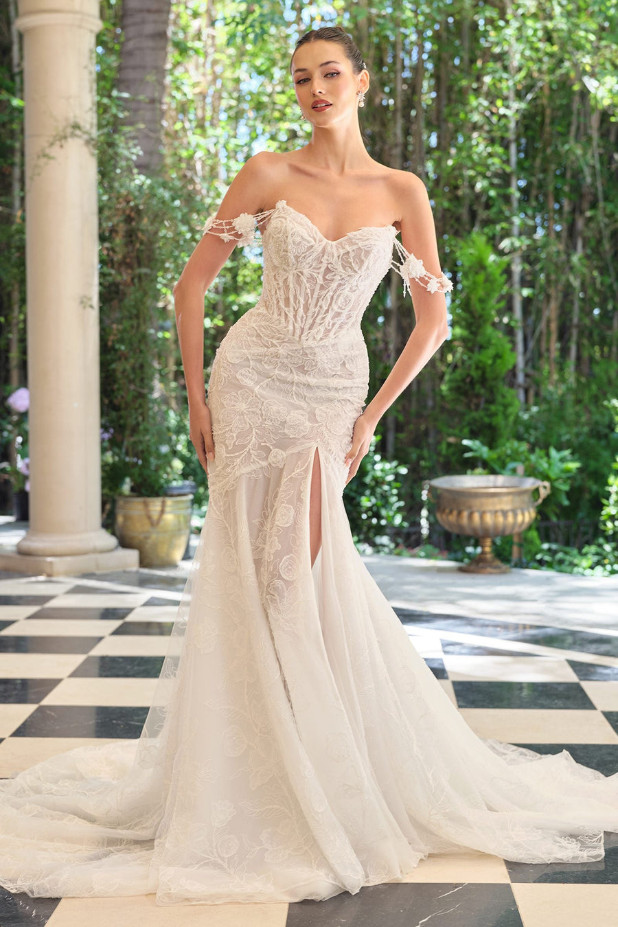 Andrea & Leo WL099 Romantic Fitted Wedding Gown Off Shoulder