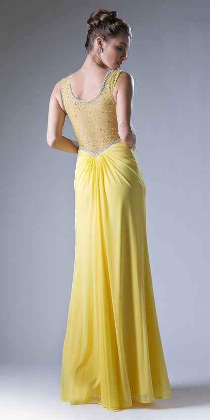 Cinderella Divine XP13 Illusion Ruched Bodice Long Dress