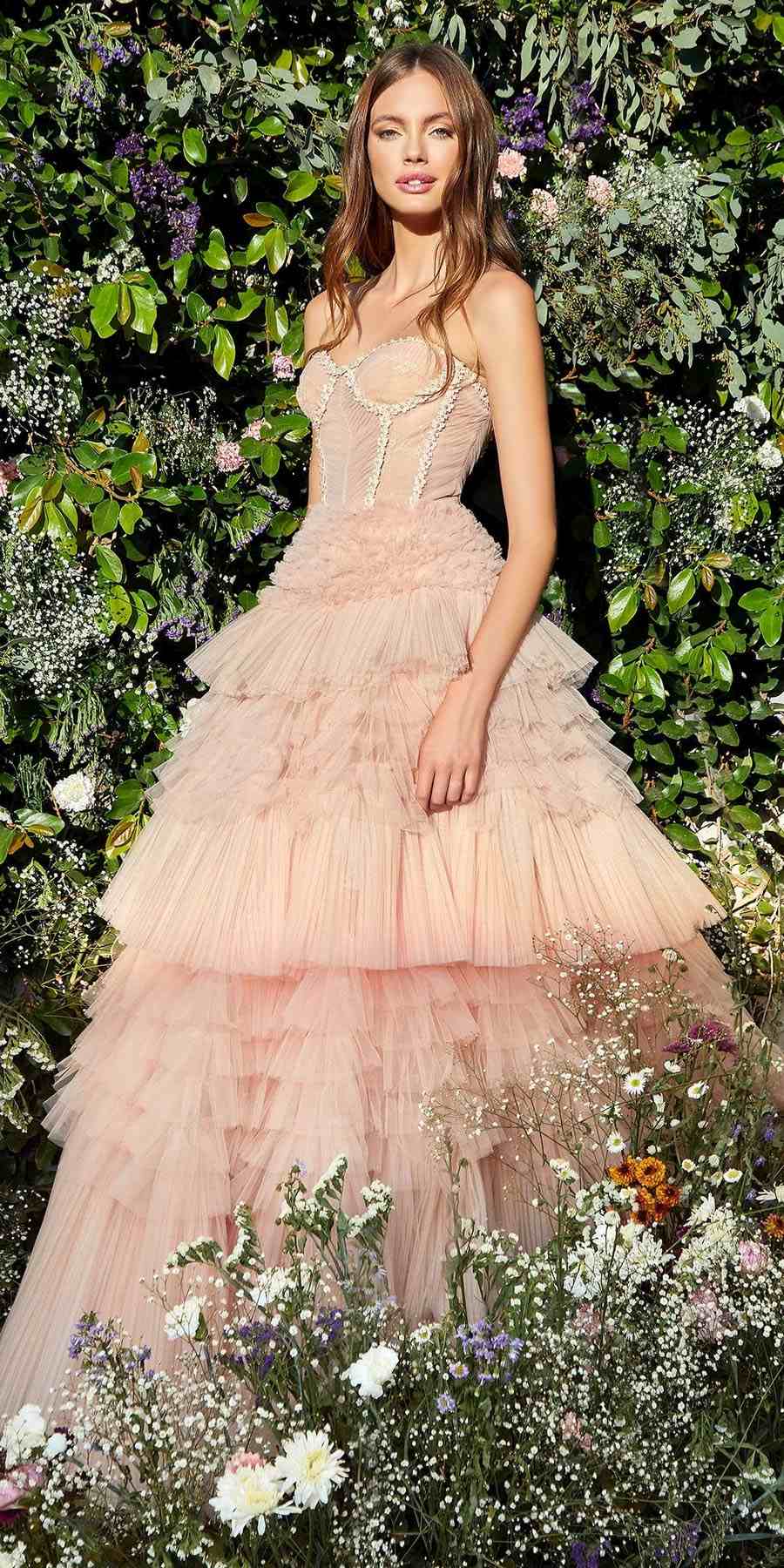 Vestido de fiesta de tul con volantes Andrea & Leo A1017 Corset Princessa