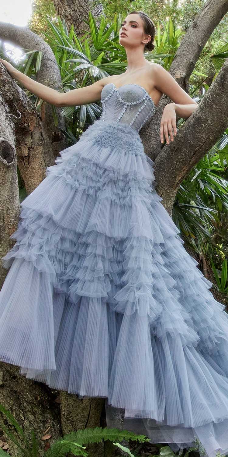 Vestido de fiesta de tul con volantes Andrea & Leo A1017 Corset Princessa