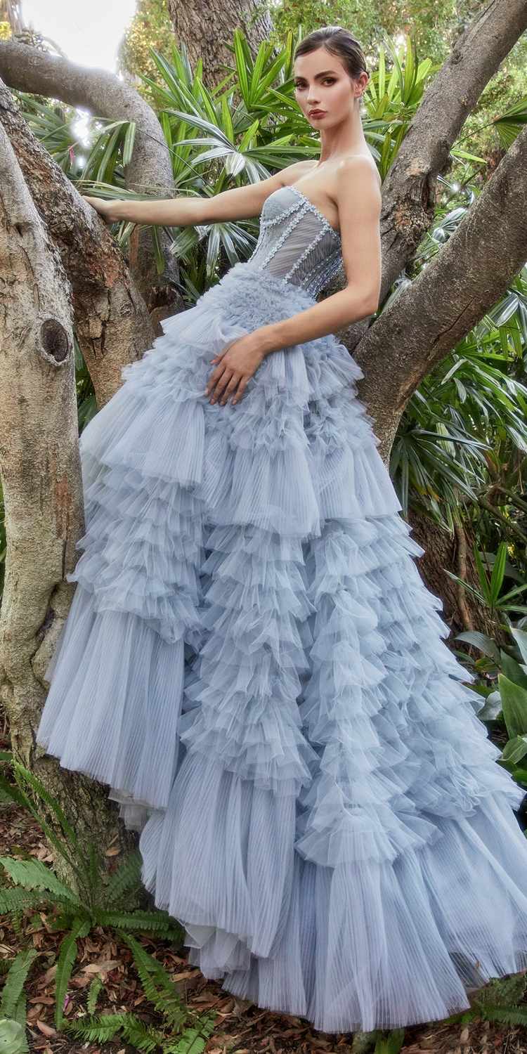 Vestido de fiesta de tul con volantes Andrea & Leo A1017 Corset Princessa