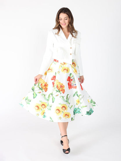 Applique Bow Front Button Open Crop Jacket