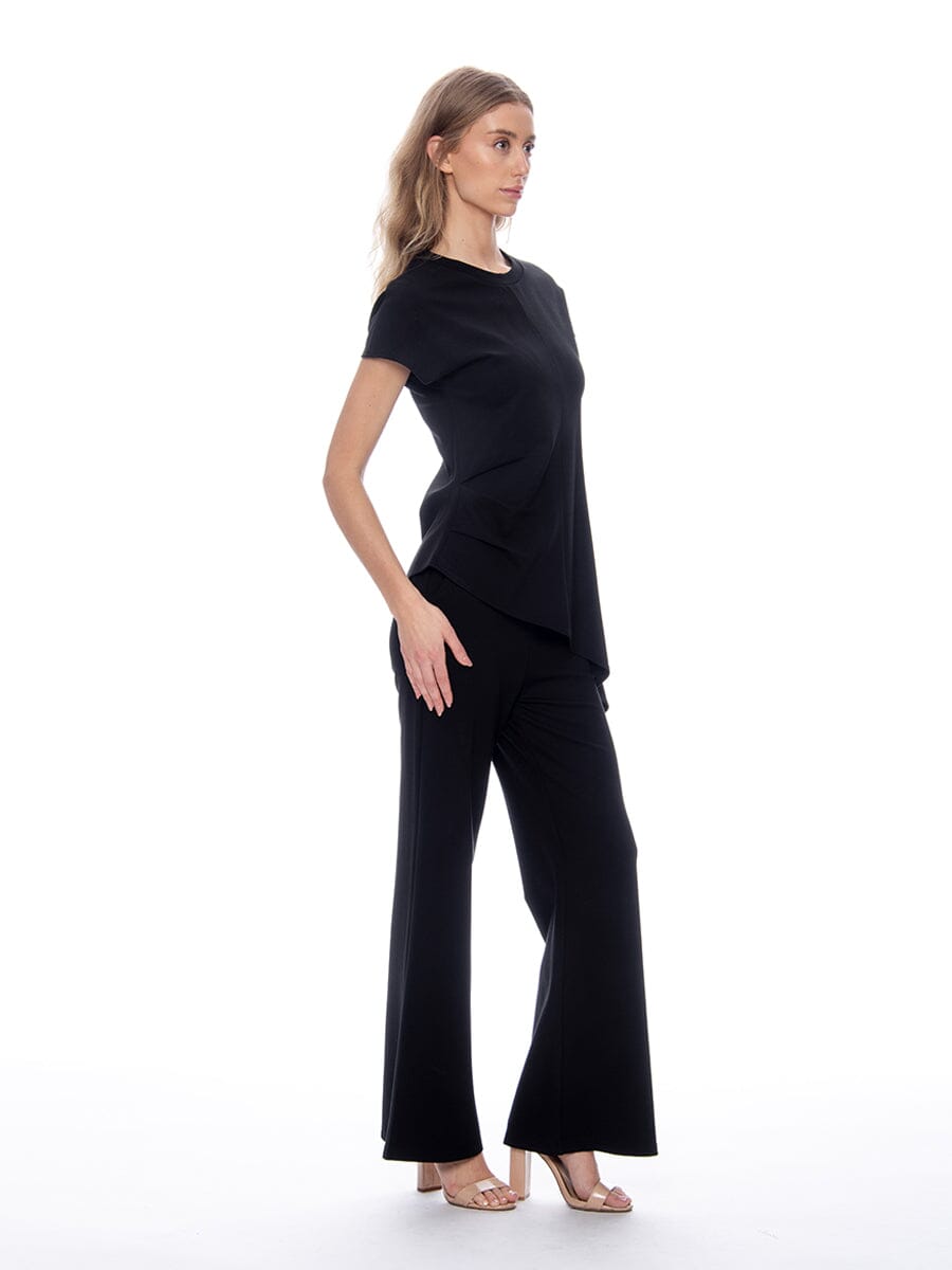 Asymmetric Cut Ruched-Side Top