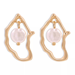 18K Gold-Plated Pearl Earrings