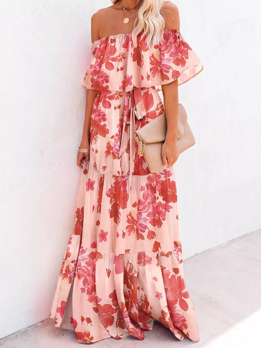 Full Size Off-Shoulder Tiered Maxi Dress Plus Size