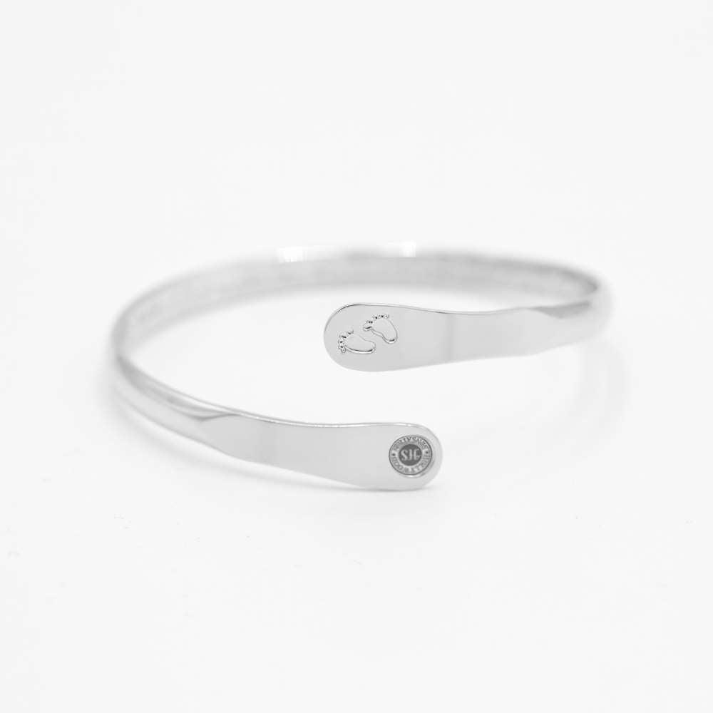 Baby Bracelets, Footprint Bracelets, Engraved Bracelets The littlest feet makes the biggest footprint in your heart- Footprint (Baby)