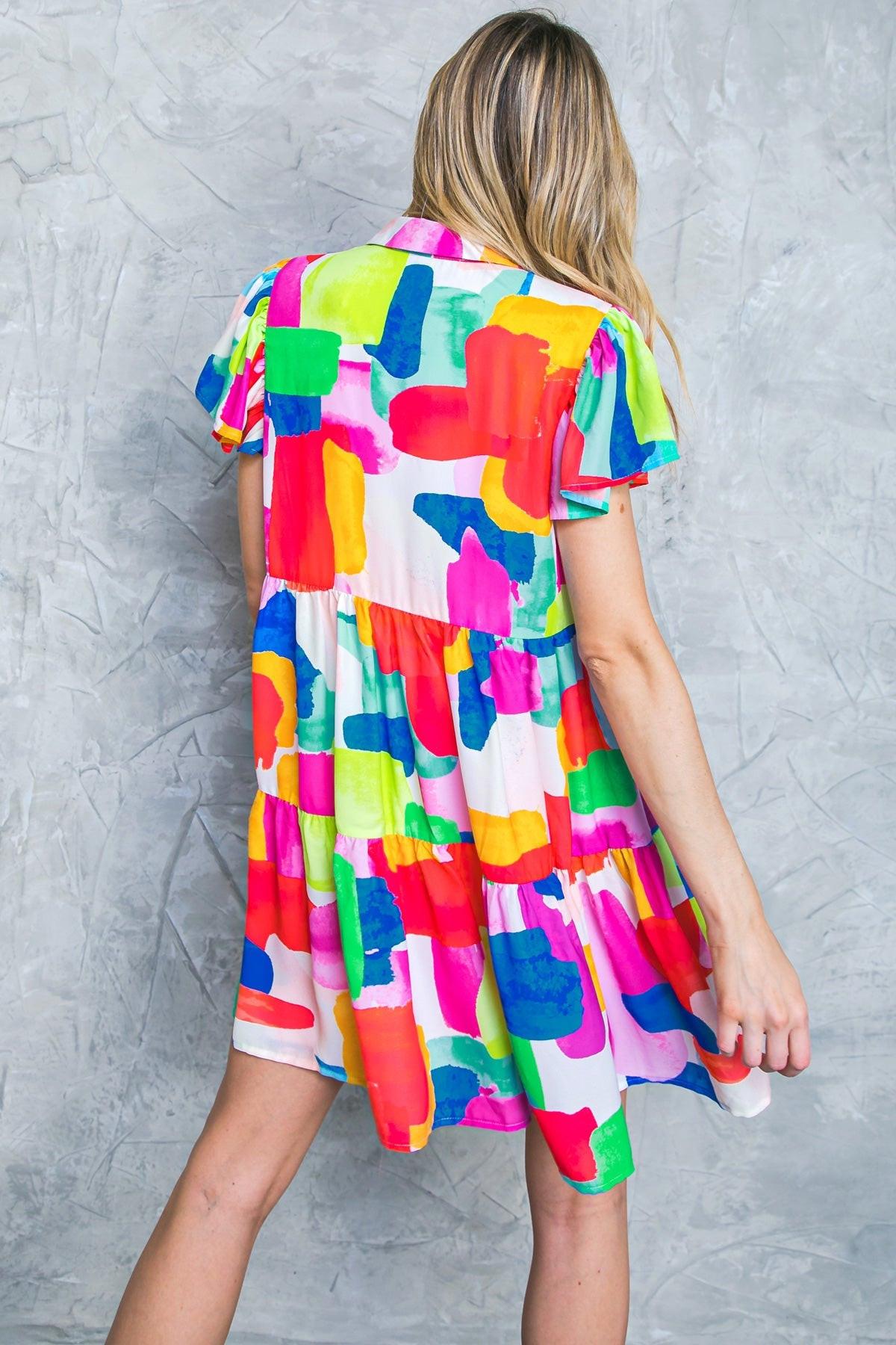 TEMPTING ME PRINT MINI DRESS