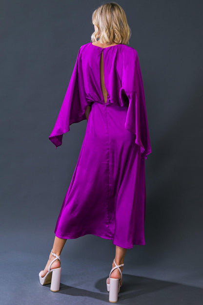 CAUGHT FEELINGS WOVEN MIDI DRESS