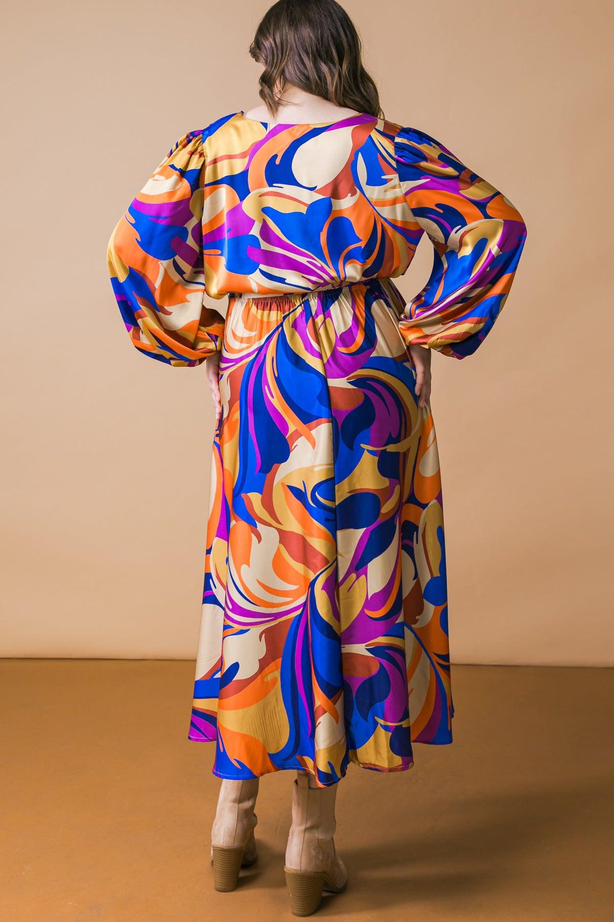 VESTIDO MIDI DE SATÉN TEJIDO BOLD ADVENTURES