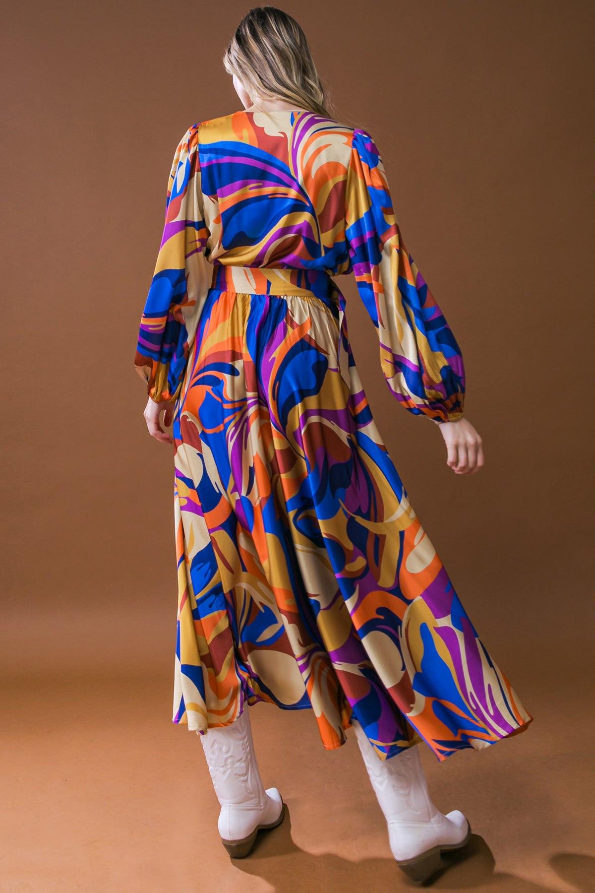 VESTIDO MIDI DE SATÉN TEJIDO BOLD ADVENTURES