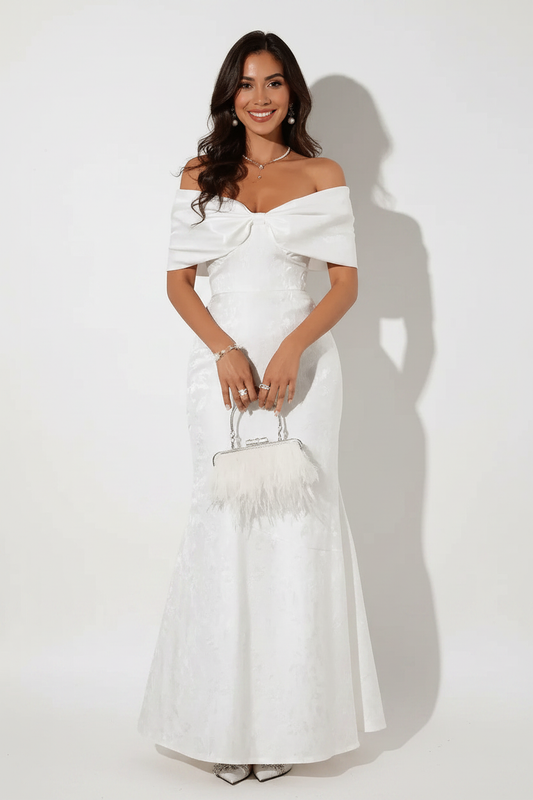 Bow Off-Shoulder Maxi Dress