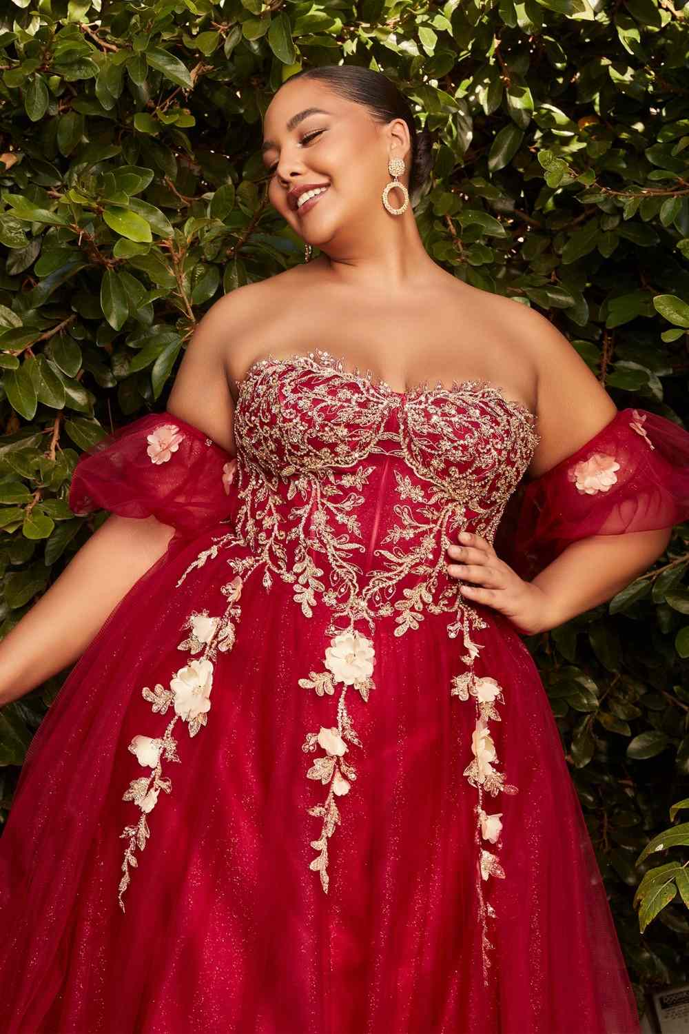 Cinderella Divine CD0191 Strapless Layered Tulle Gown