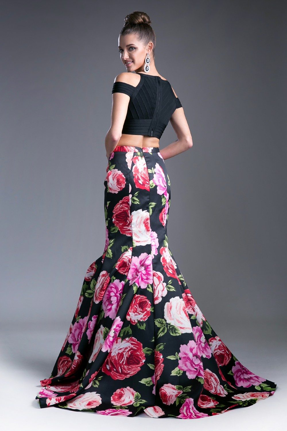 Cinderella Divine CD701L Falda Larga Estampada Corte Sirena