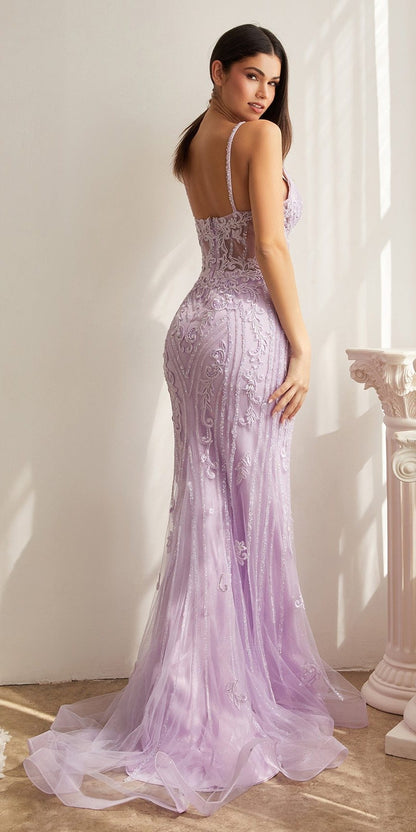Cinderella Divine CD992 Floor Length Embellished Fitted Mermaid Gown