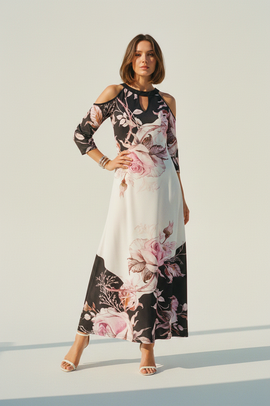 Cold Shoulder Floral Dress