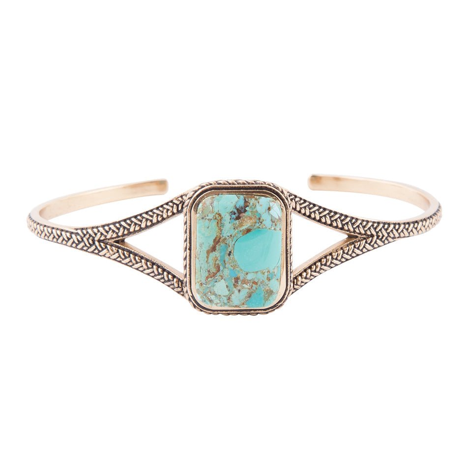 Pulsera de manguito de turquesa auténtica Credence