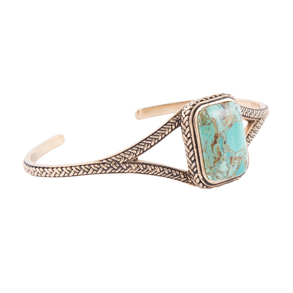 Pulsera de manguito de turquesa auténtica Credence