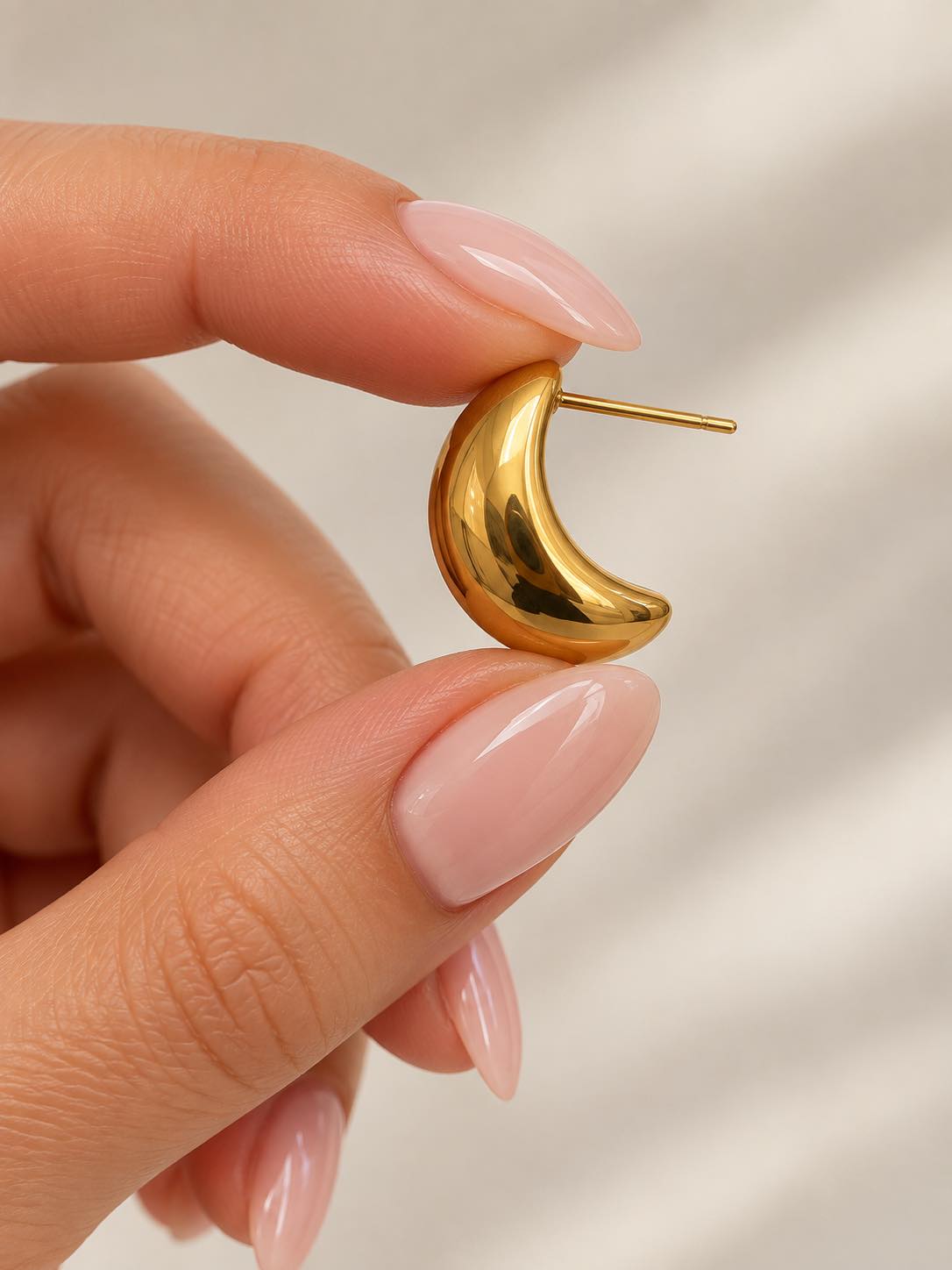 Dome Huggie Teardrop Earrings