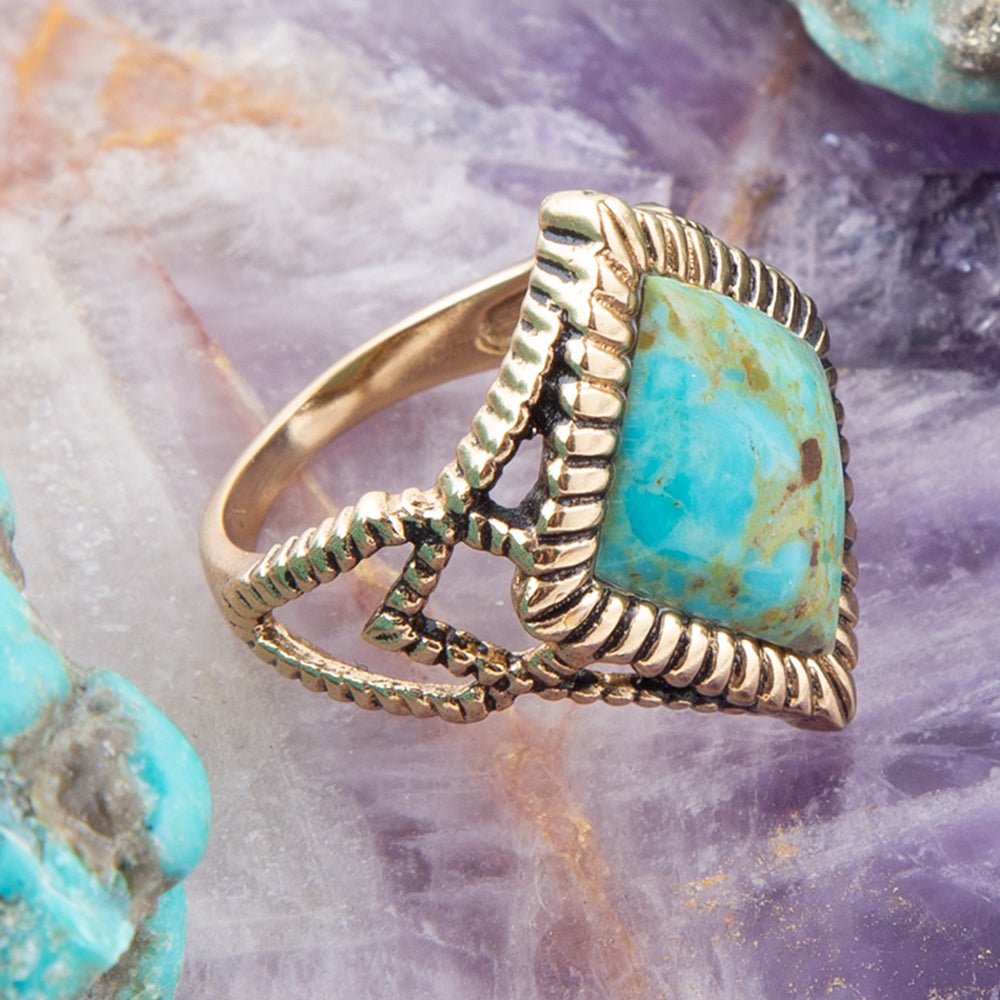 Diamond Days Blue Turquoise and Golden Ring