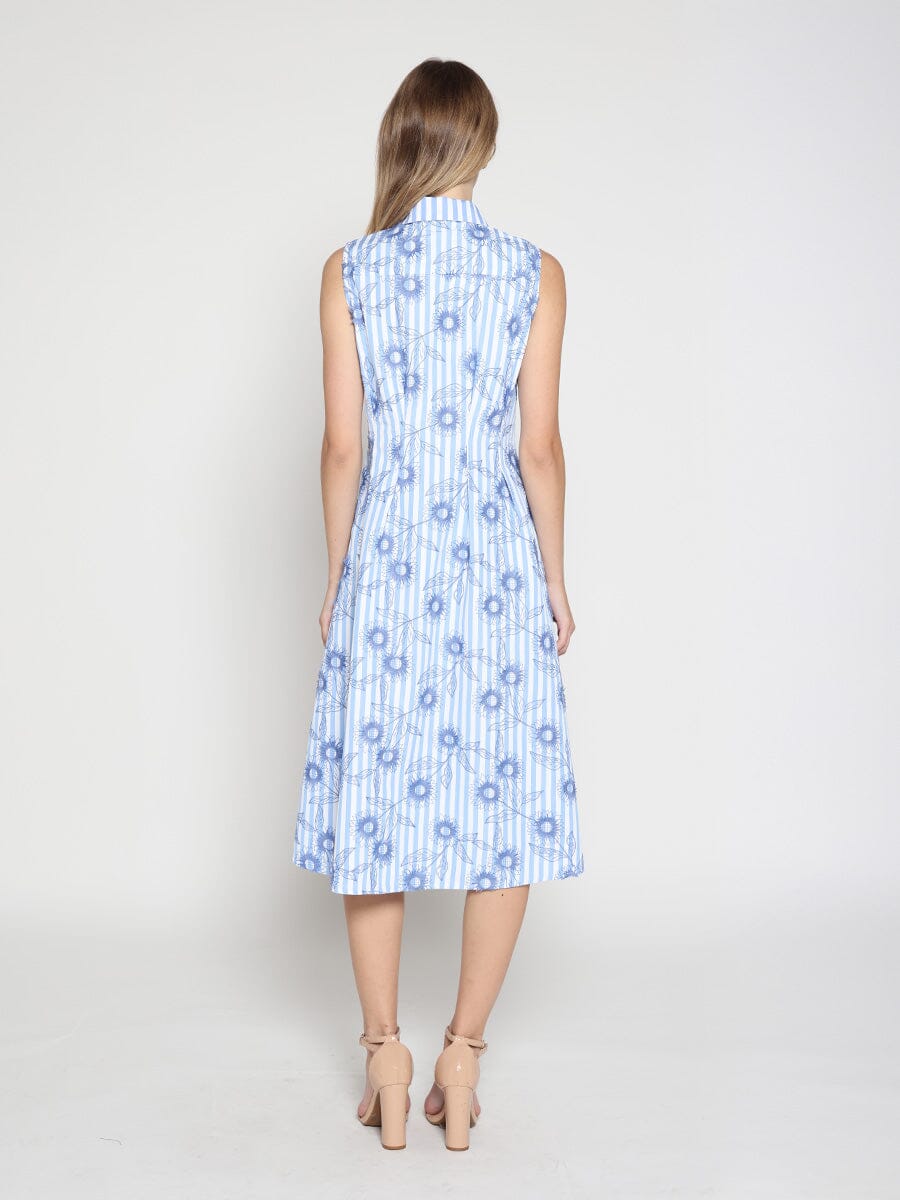 Gracia Fashion Women's Embroidery Flower Sleeveless Dress