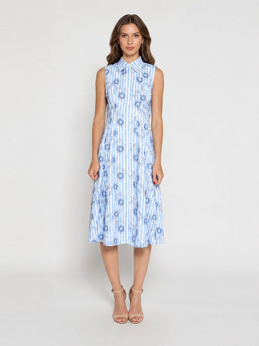 Embroidery Flower Sleeveless Dress