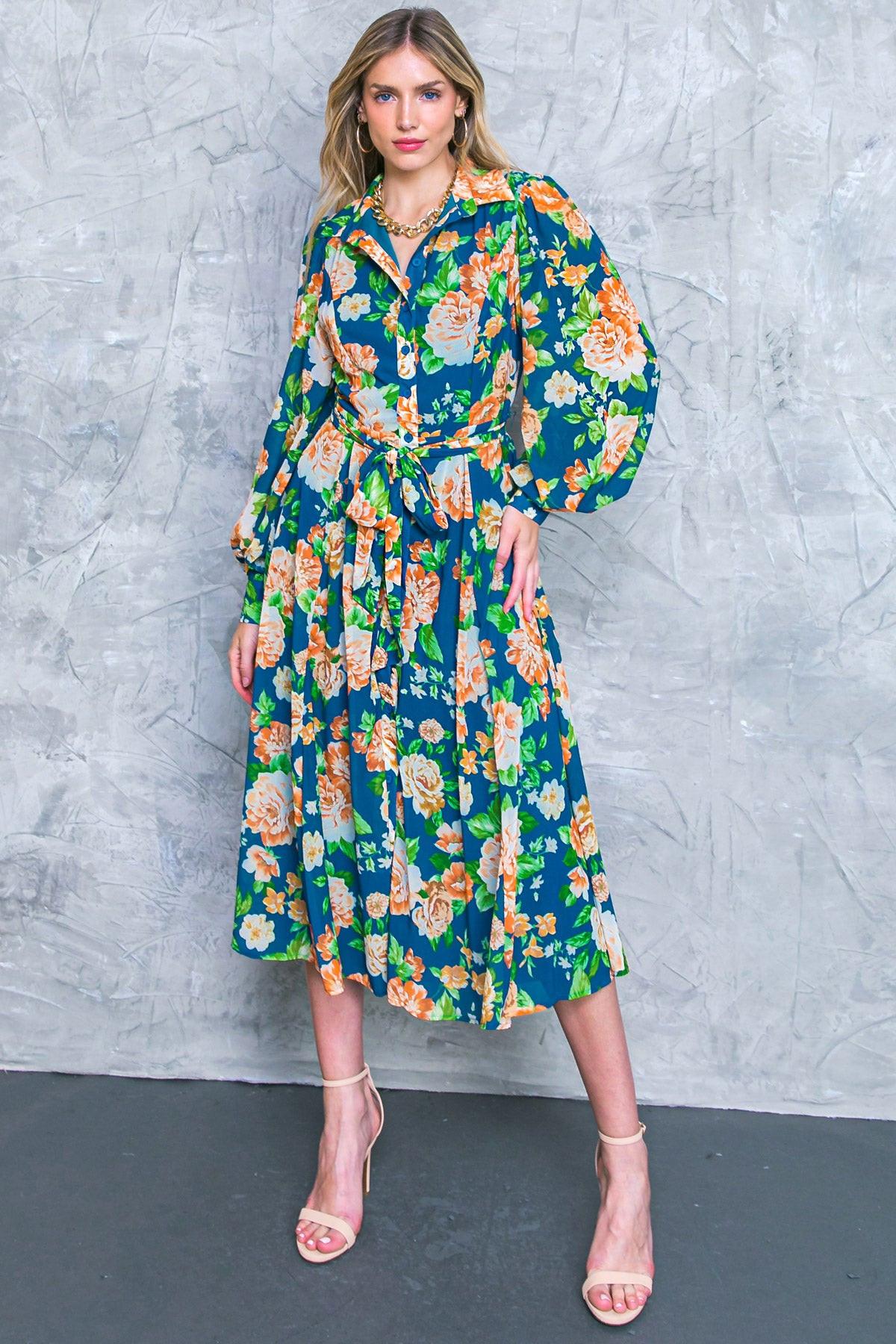 VESTIDO CAMISERO MIDI TEJIDO BUBBLY BLISS