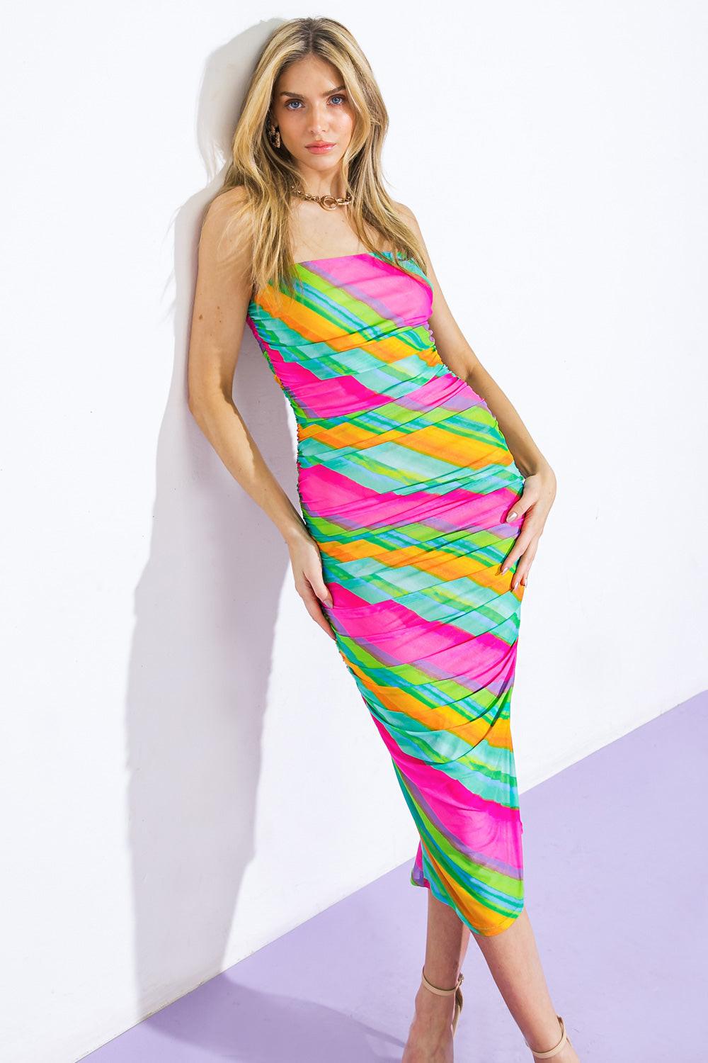 VESTIDO MIDI DE MALLA DESTINOS DESEABLES