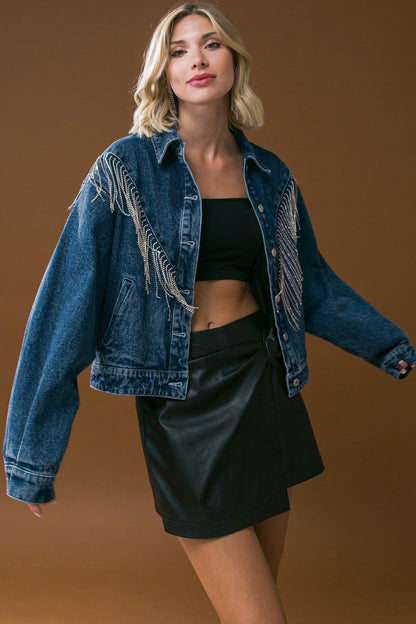 STUNNING EXCELLENCE WASHED DENIM JACKET