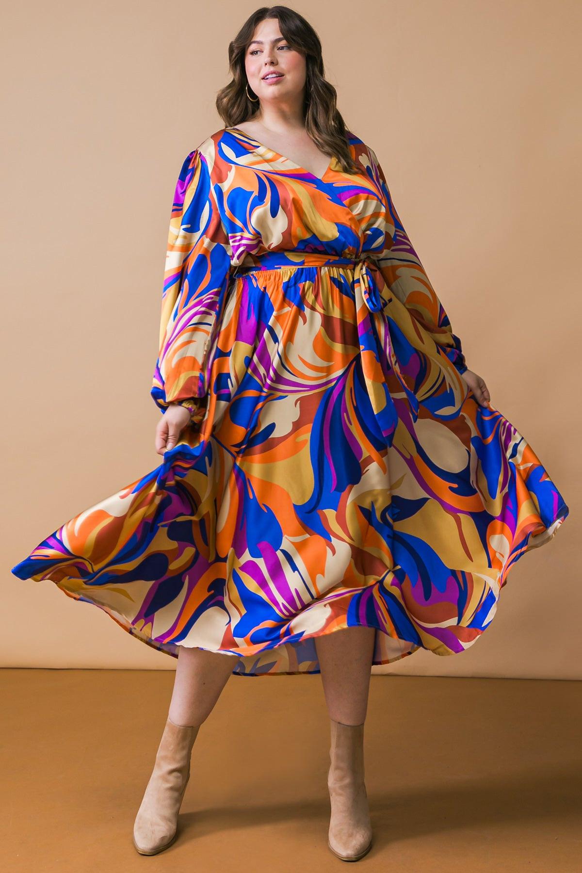 VESTIDO MIDI DE SATÉN TEJIDO BOLD ADVENTURES