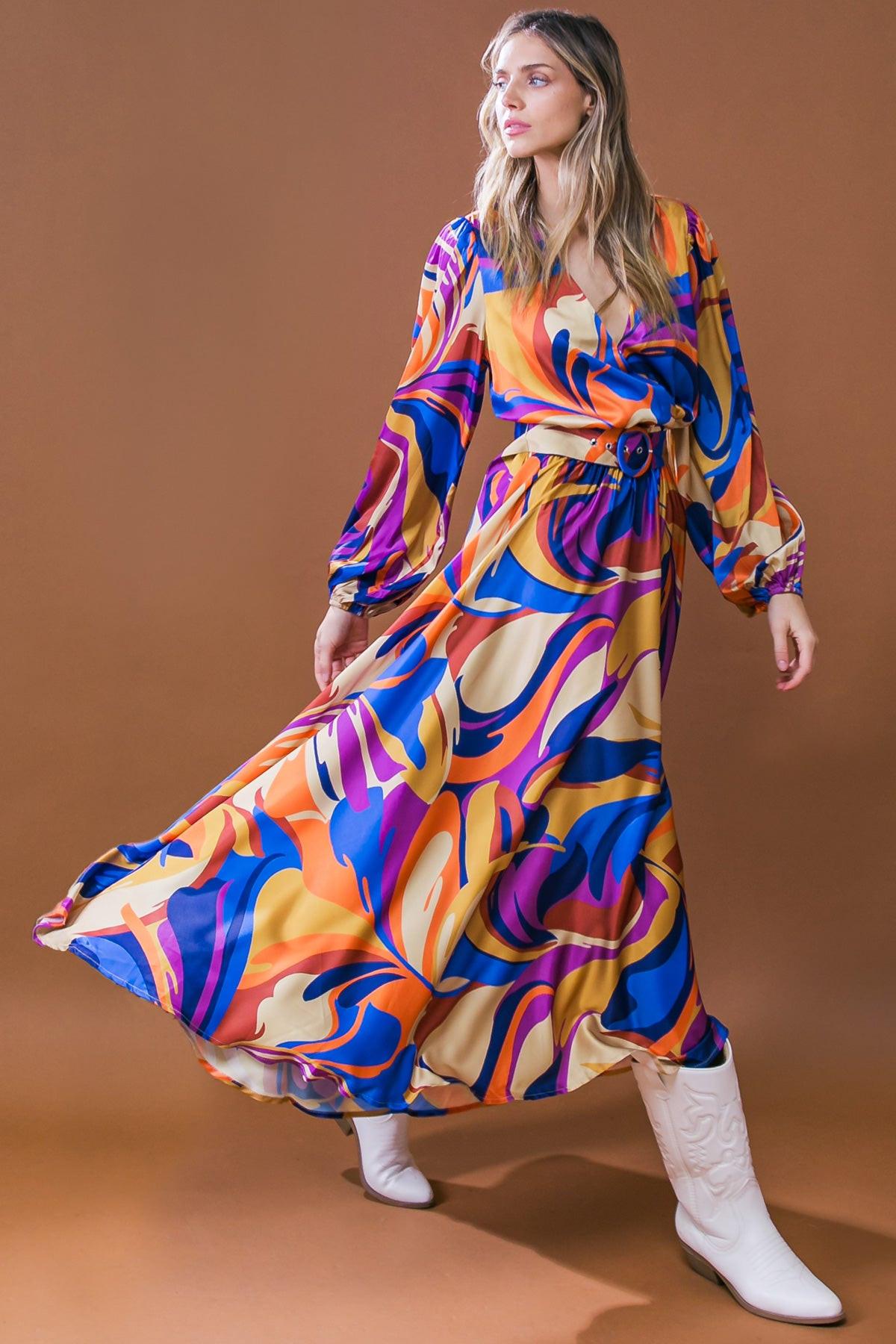 VESTIDO MIDI DE SATÉN TEJIDO BOLD ADVENTURES