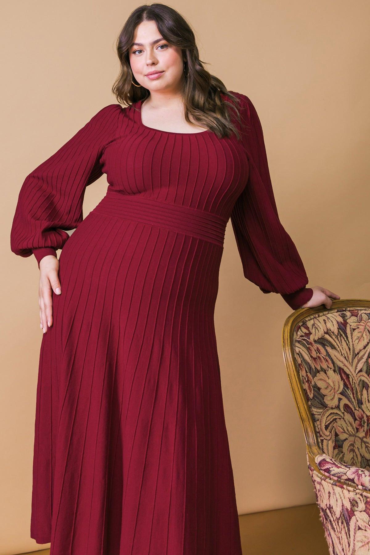 VESTIDO MIDI DE PUNTO CON LEMA "KEEP LOOKING UP"