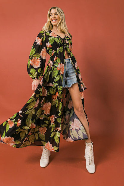 BEIN WITH THE BASICS WOVEN MAXI COVER UP