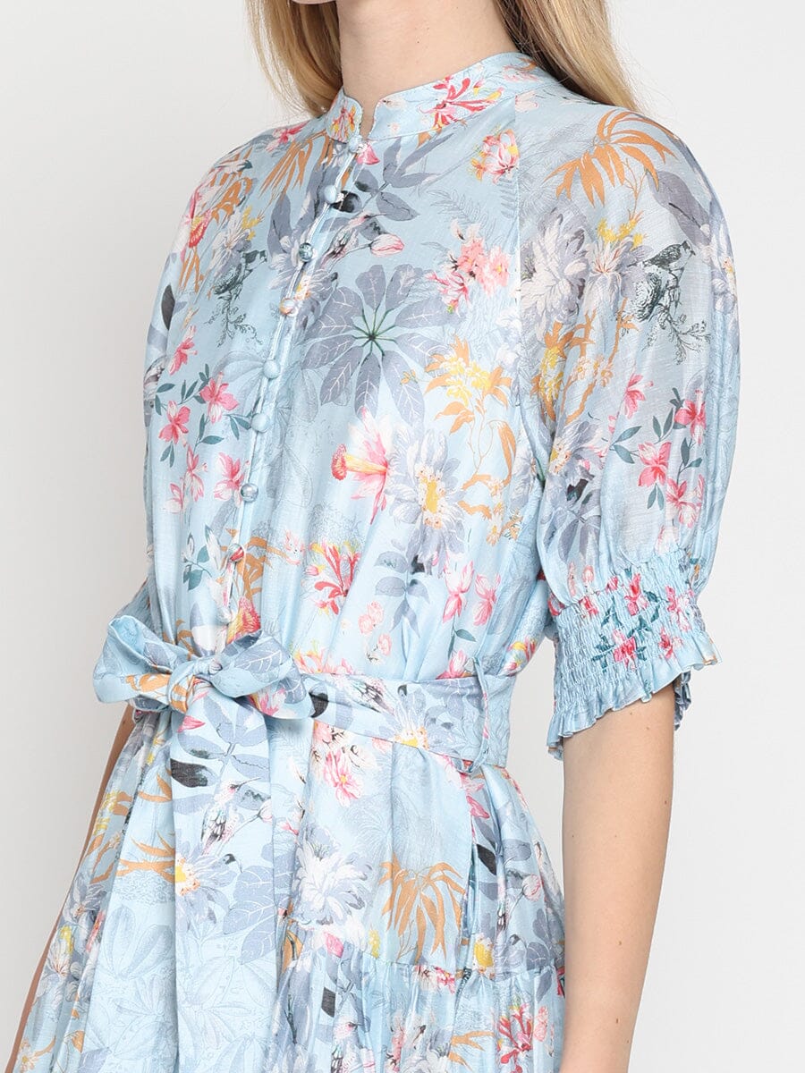 Vestido corto con estampado floral y cinturón para mujer de Gracia Fashion