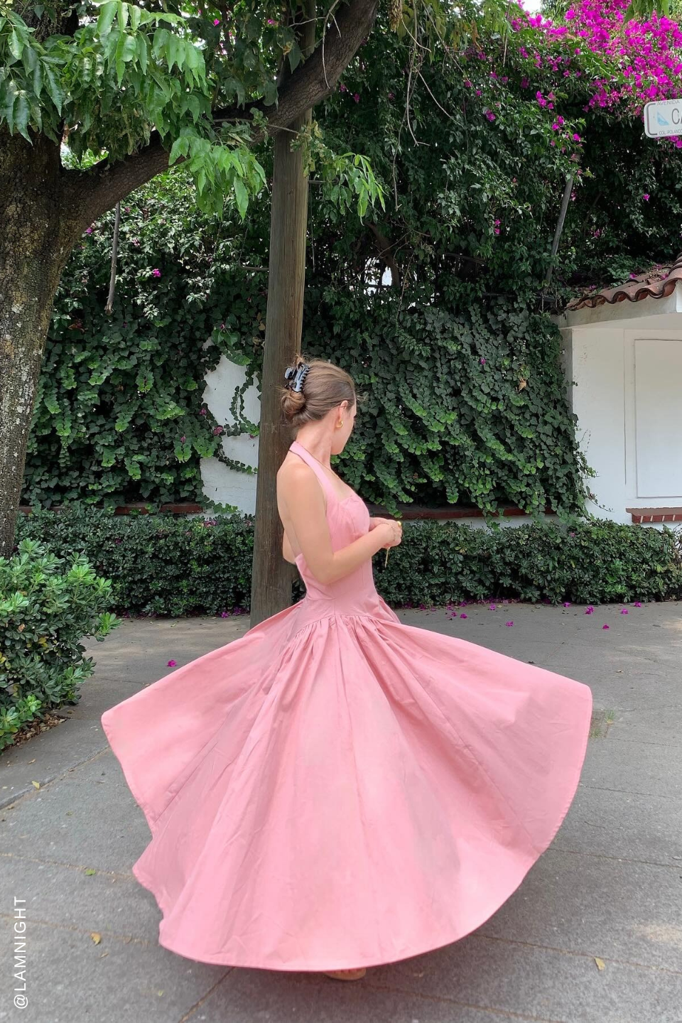 VESTIDO MIDI TEJIDO ROSA CAUGHT IN THE RAIN