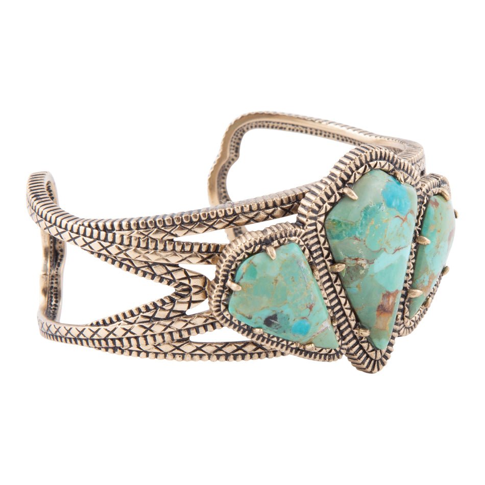 Pulsera con Brazalete Dorado Turquesa Azul Maltés