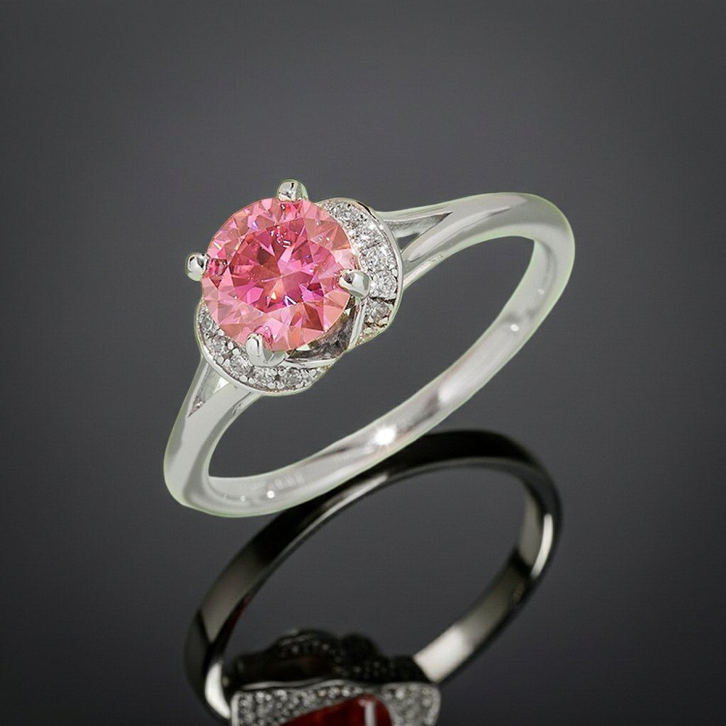1 Carat Moissanite 4-Prong 925 Sterling Silver Ring