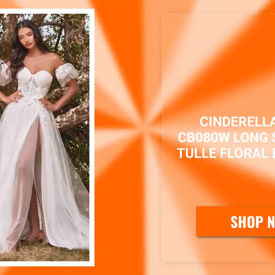 Cinderella Divine CB080W Long Strapless Tulle Floral Ball Gown by@Outfy