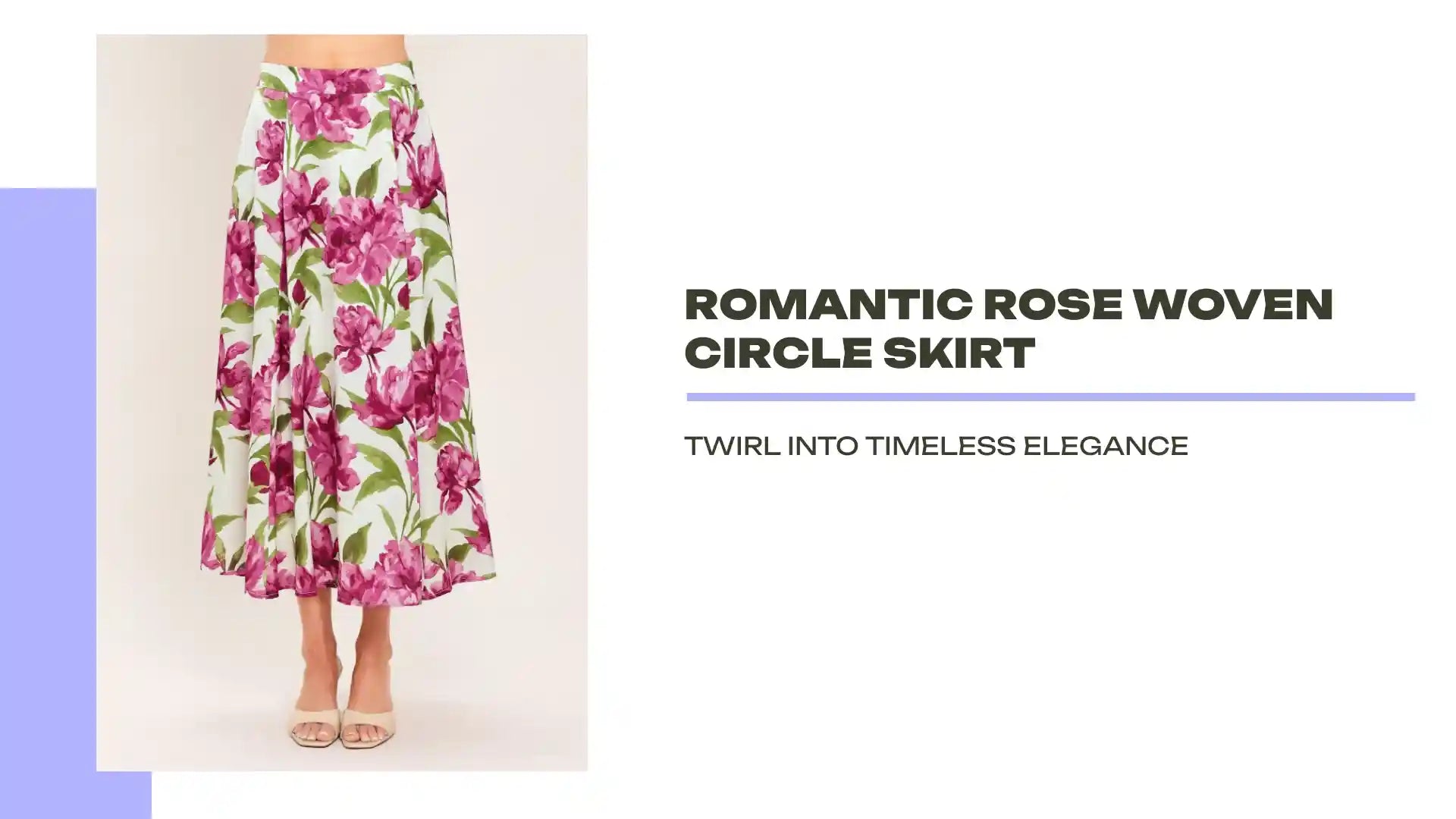 ROMANTIC ROSE WOVEN CIRCLE SKIRT by@Outfy